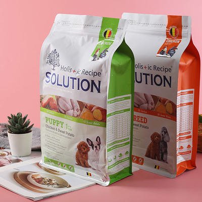 Soporte helado encima del papel de aluminio de empaquetado del bolso del alimento para animales 50mic 4 8 bolsos de la bolsa de la cerradura de la cremallera lateral