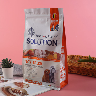Bolsas de reciclaje plásticas reciclables inferiores planas grandes del alimento para animales de los bolsos de la comida de perro 500g