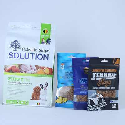 soporte de empaquetado de la parte inferior plana del bolso 1000g del alimento para animales 0.5kg encima de la bolsa