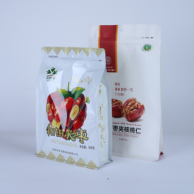 Bolso inferior plano grande de la categoría alimenticia de la capacidad 500g que empaqueta el soporte plástico encima de la bolsa que se puede volver a sellar