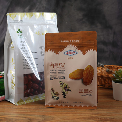 50g el envase de plástico termosoldable de la comida de los bolsos 100g 200g empaqueta la parte inferior plana con la ventana