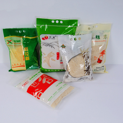Kilogramos de nylon plástico de embalaje del arroz del vacío los 5 empaquetan bolsas biodegradables del soporte de 1kg 2kg para arriba