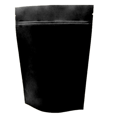Bolsa de la cerradura de la cremallera del sellado caliente 16oz del papel de aluminio que empaqueta 450g Matte Black Stand Up Pouch