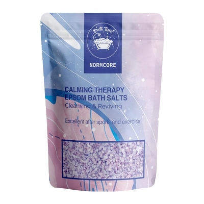 La categoría alimenticia de encargo de la impresión se coloca encima de bolso de empaquetado  de la sal de baño de las bolsas con la cremallera FoodPromotion con la ventana